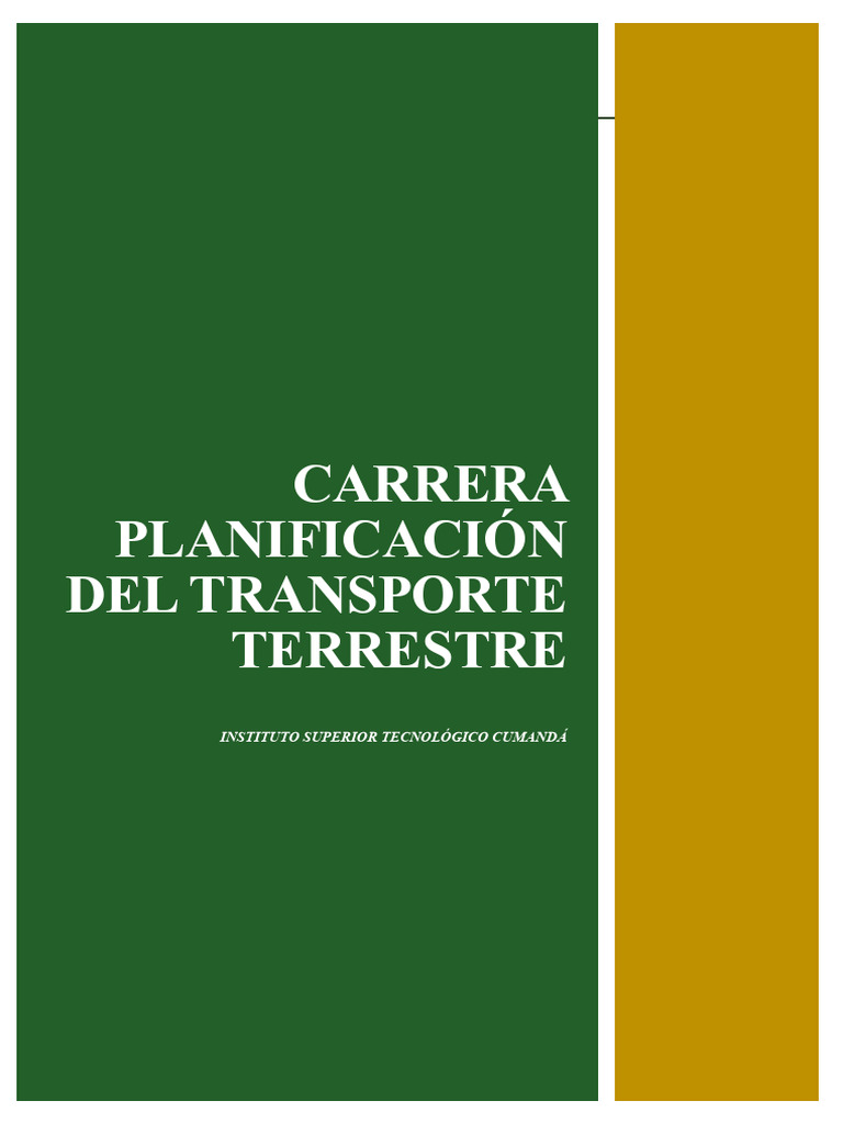 Carrera en Planificación del Transporte Terrestre | PDF | Transporte ...