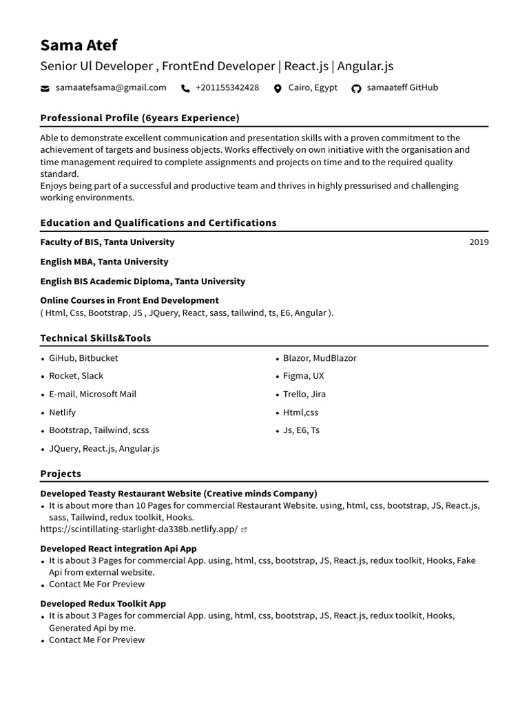 Senior Frontend Developer Portfolio | PDF | Bootstrap (Front End ...
