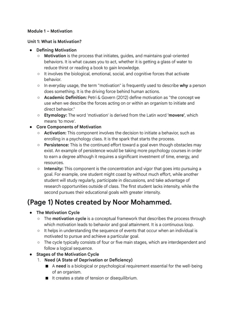 Understanding Motivation Basics | PDF | Motivation | Motivational