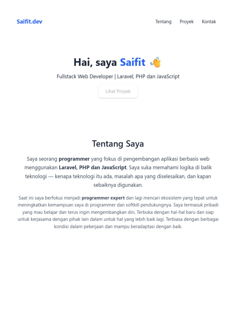 Saifit - Web Developer Portfolio | PDF