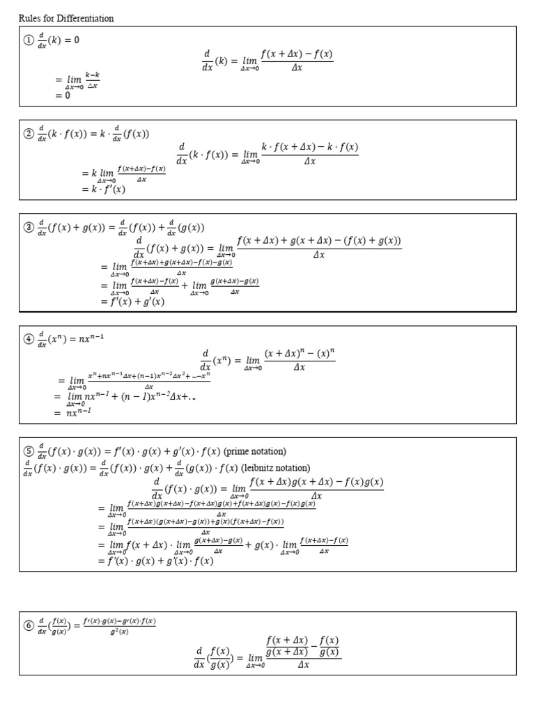 Rules | PDF | Mathematical Analysis | Calculus
