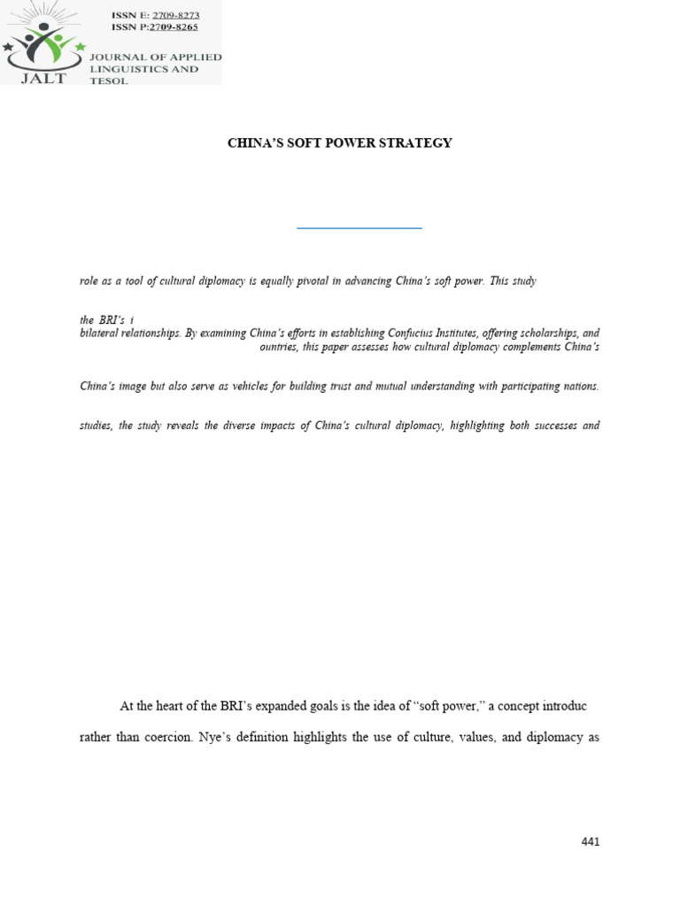 Cultural Diplomacy in China's BRI Strategy | PDF | Soft Power | Diplomacy