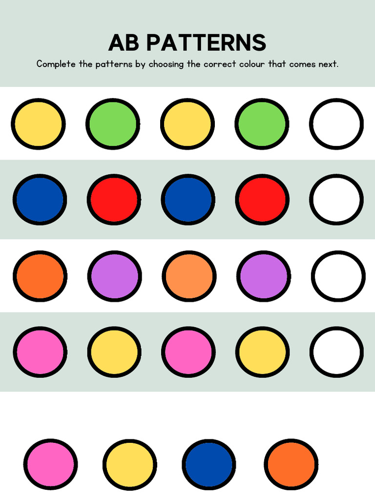 Patterns Worksheet - AB | PDF