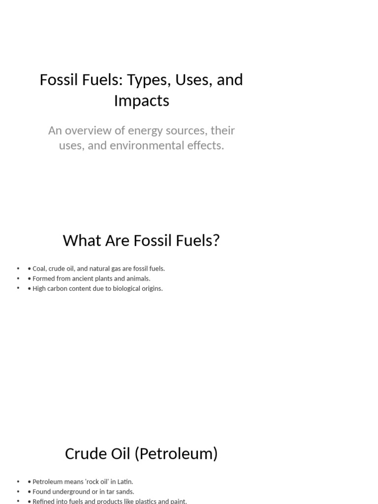 Fossil Fuels Presentation With Images | PDF