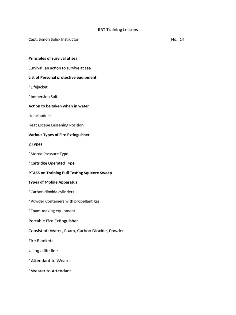 RBT Training Lessons | PDF