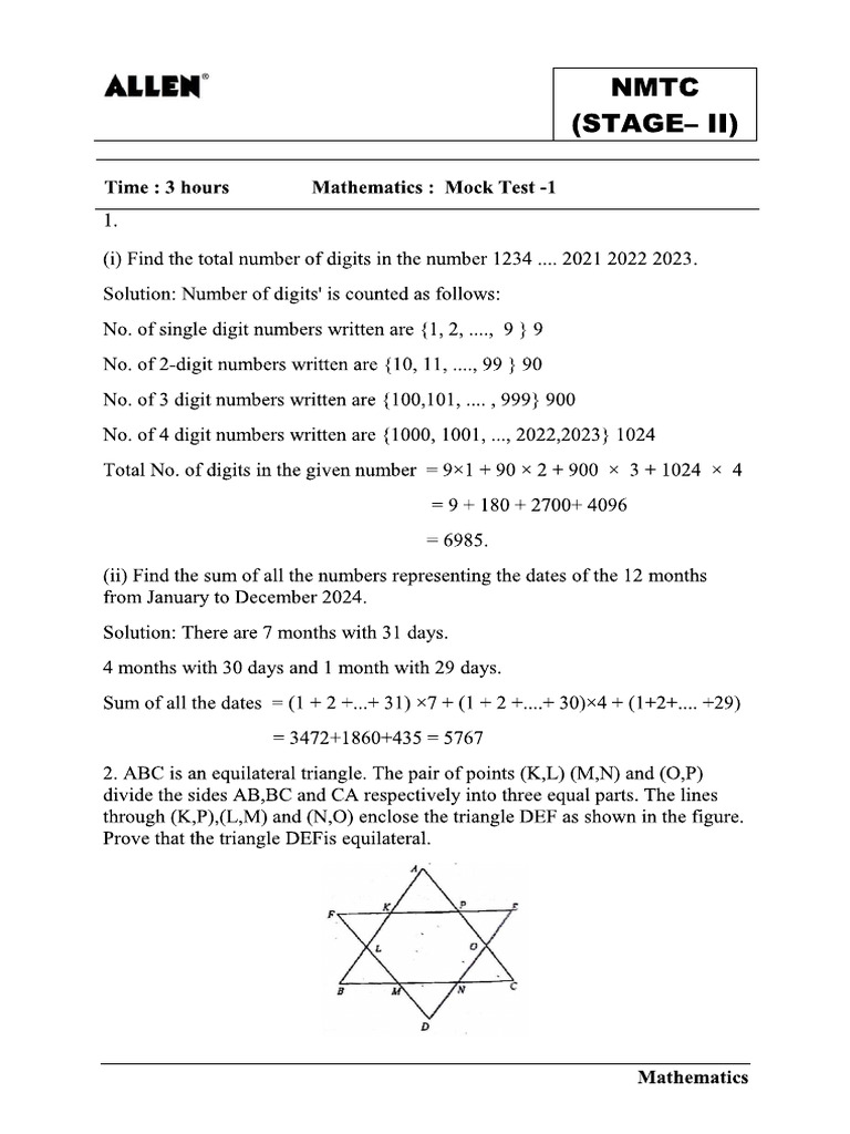 NMTC 5 & 6 Solution 24.10.2025 | PDF