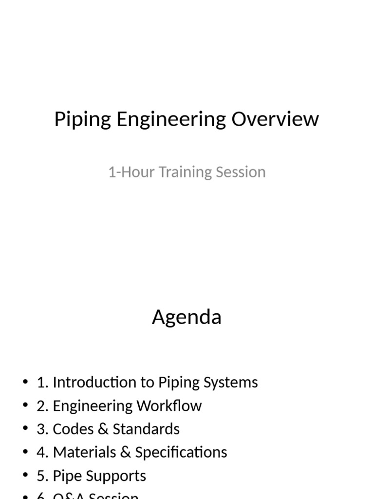 Piping Engineering Training Overview | PDF