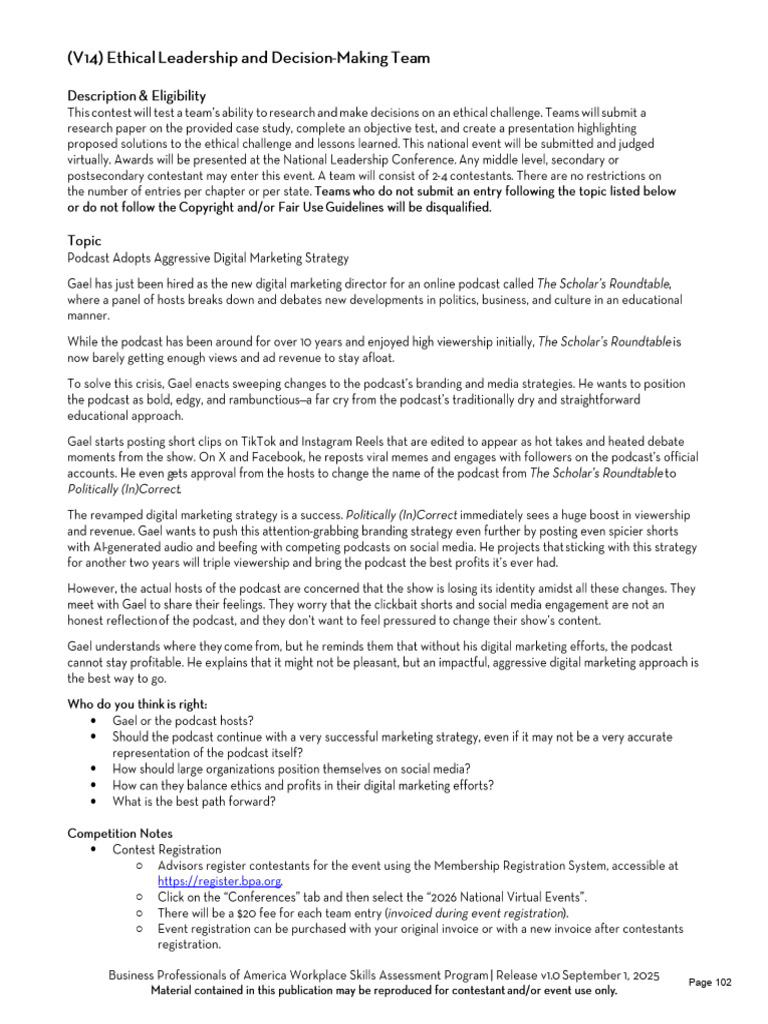 V14 Ethical Leadership and Decision-Making Team | PDF