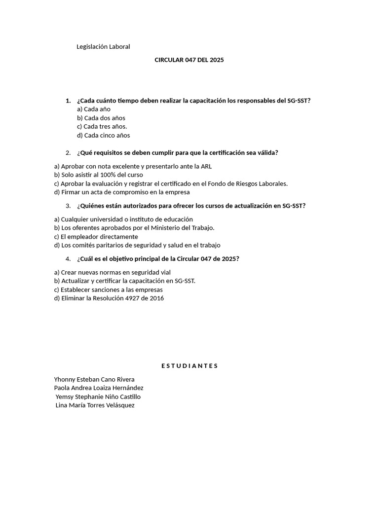 Circular 047 Del 2025 | PDF