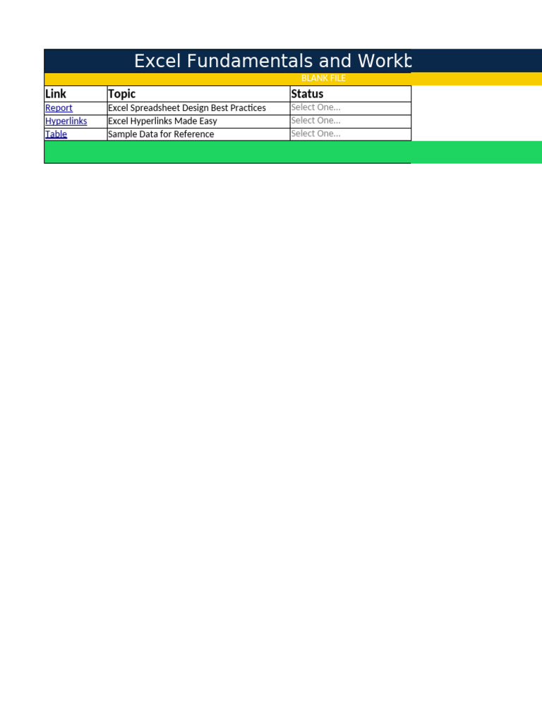 MODULE 1 - Excel Fundamentals and Workbook Design - Effective Data ...