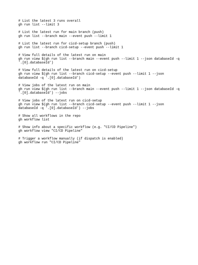 GitHub Actions Command Reference | PDF