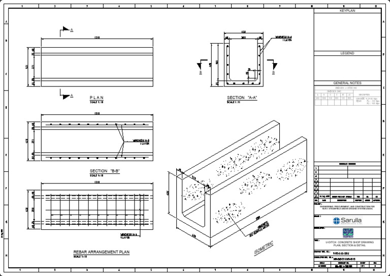 U-Ditch Concrete - Plan, View & Detail-Sheet 1 of 1 | PDF