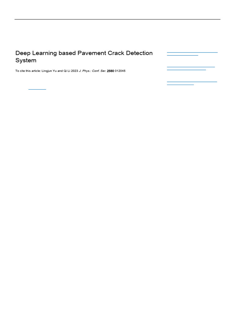 Deep Learning for Pavement Crack Detection | PDF | Image Segmentation ...