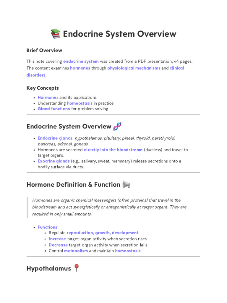 Hormonal Regulation and Endocrine Glands | PDF | Endocrine System ...