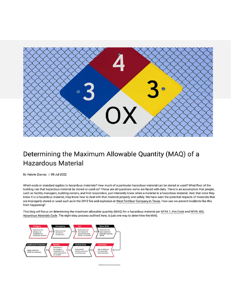 Determing MAQs NFPA - Combine | PDF