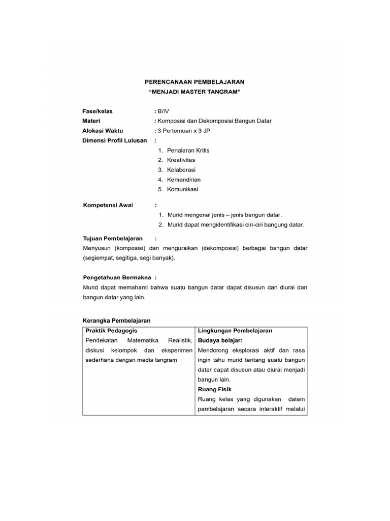 Contoh RPP 2 | PDF