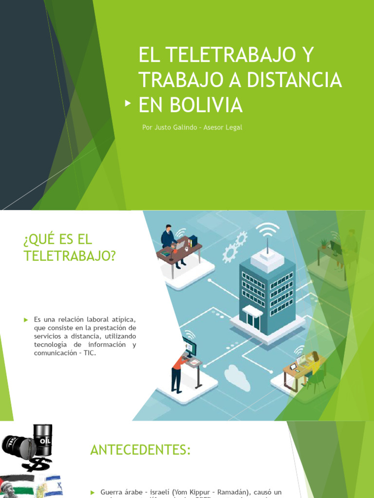 El Teletrabajo y Trabajo A Distancia en Bolivia | PDF | Asistente ...