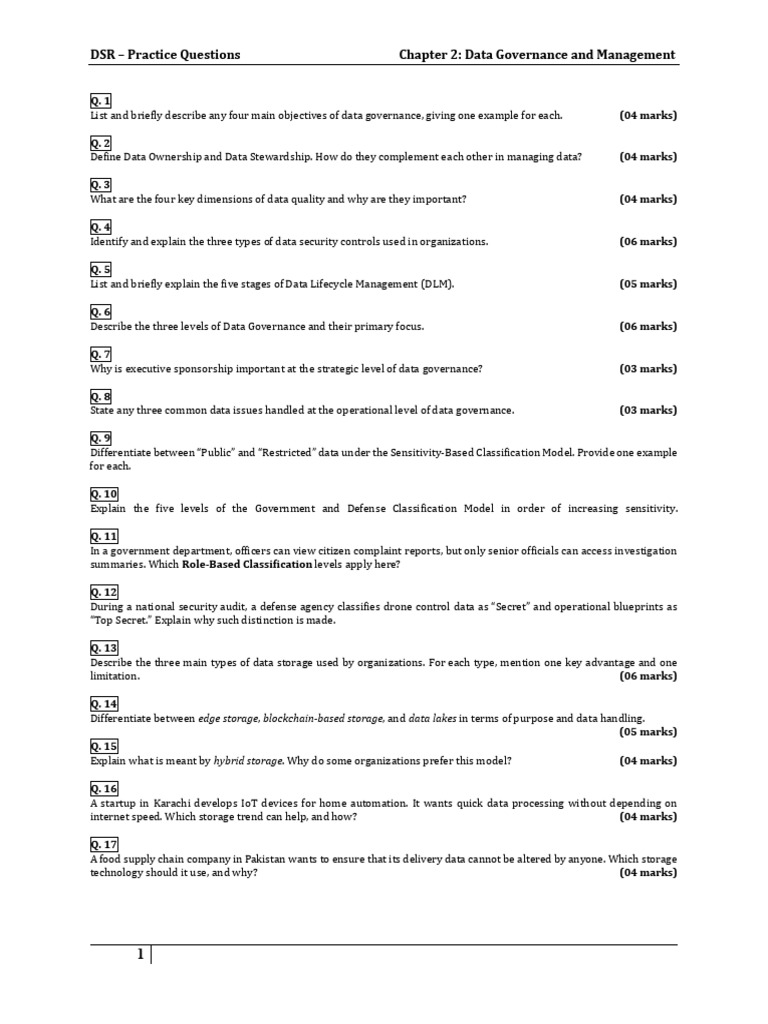 Data Governance Practice Questions Guide | PDF | Security | Computer ...