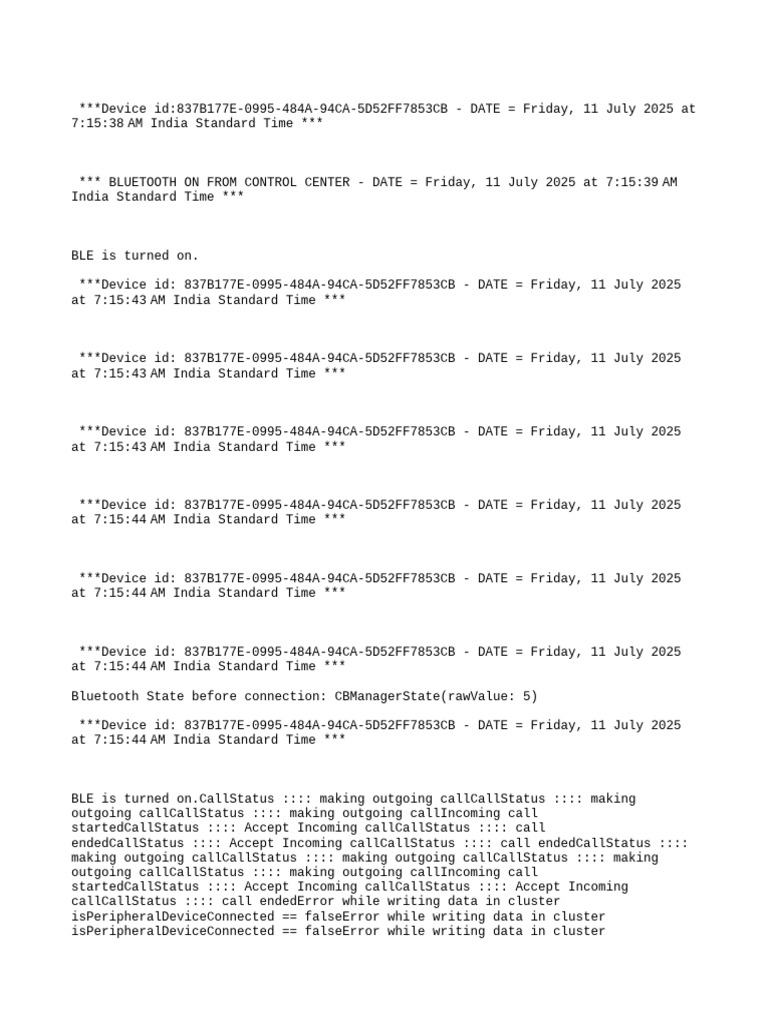 Bluetooth Activity Log July 2025 | PDF | Data Transmission | Radio ...