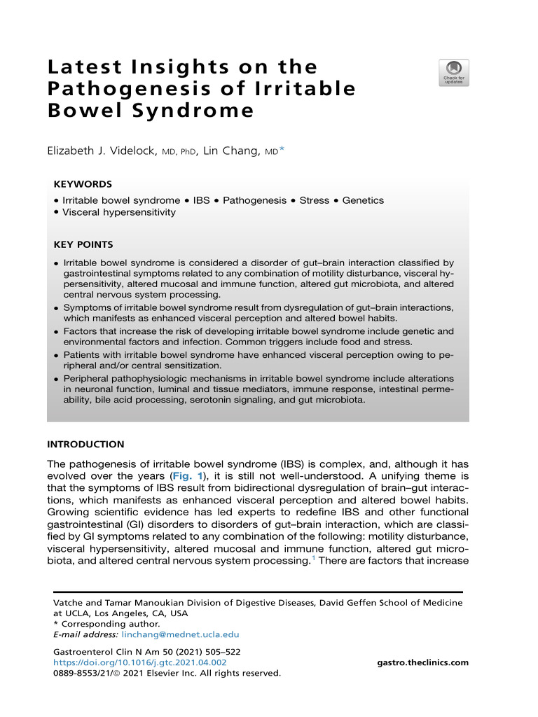Latest Insights On The Pathogenesis of Ibs | PDF | Irritable Bowel ...