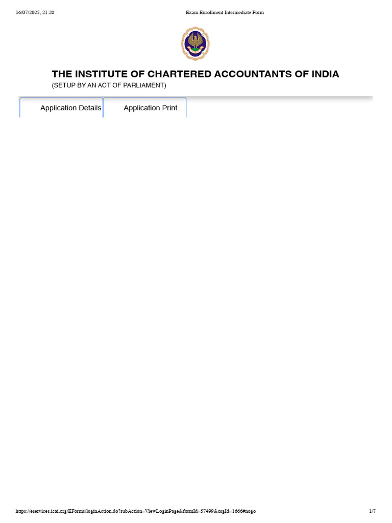 CA Inter Sep25 Exam Form | PDF