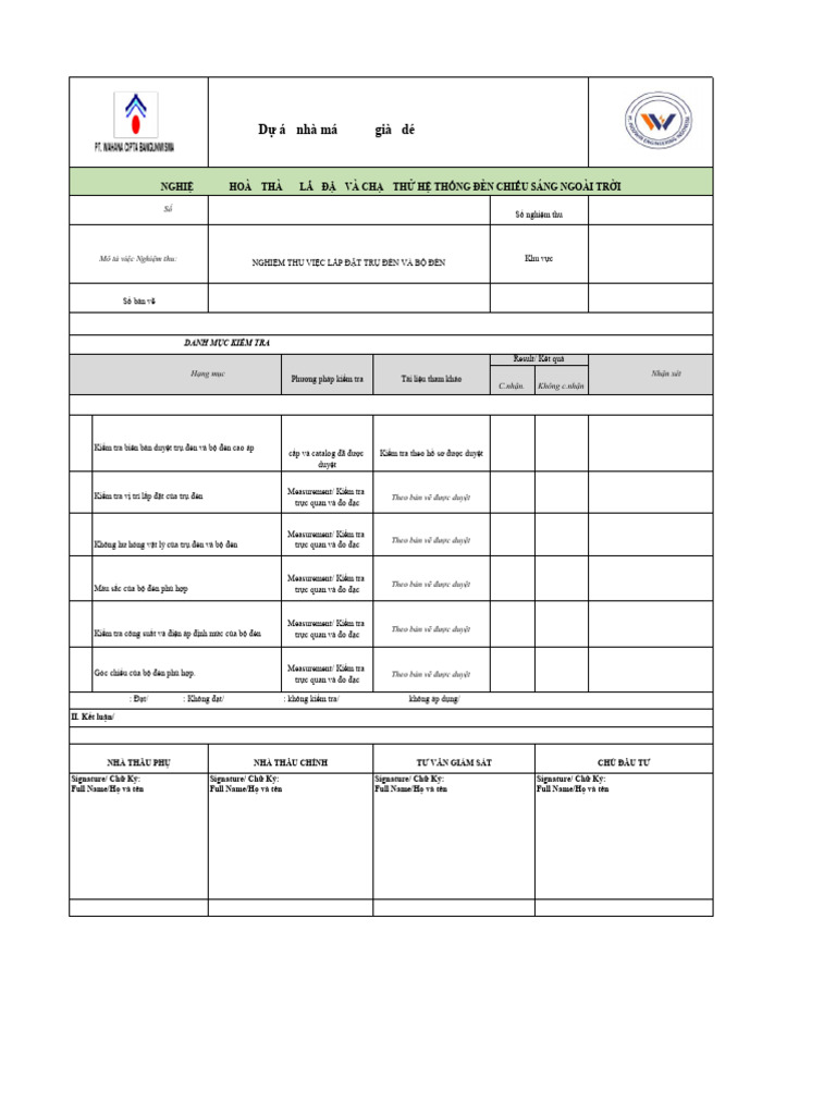 Street Lighting Pole Installation Checklist | PDF