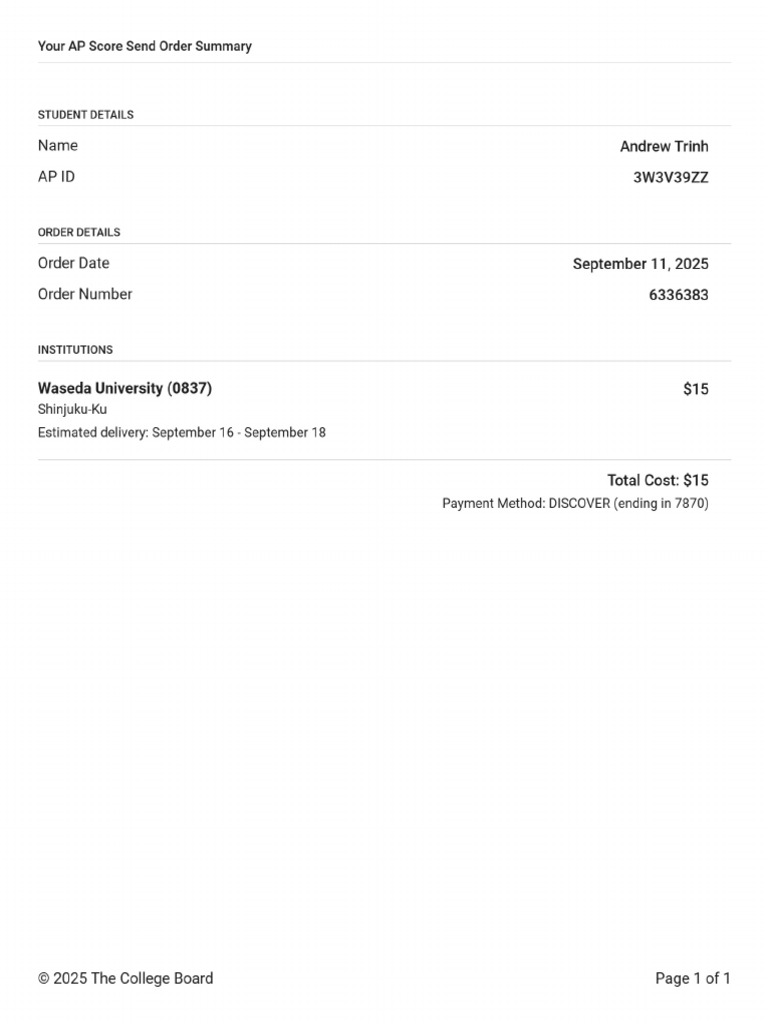 Order Summary | PDF