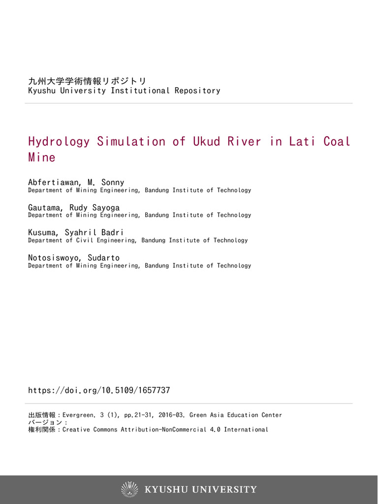 Ukud River Hydrology Simulation Study | PDF | Discharge (Hydrology ...