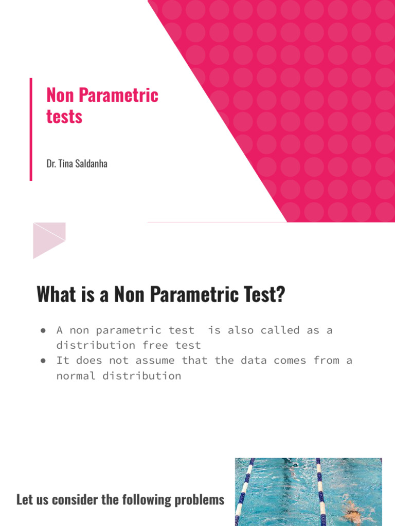 Non Parametric Tests (1) | PDF | Mann–Whitney U Test | Statistics
