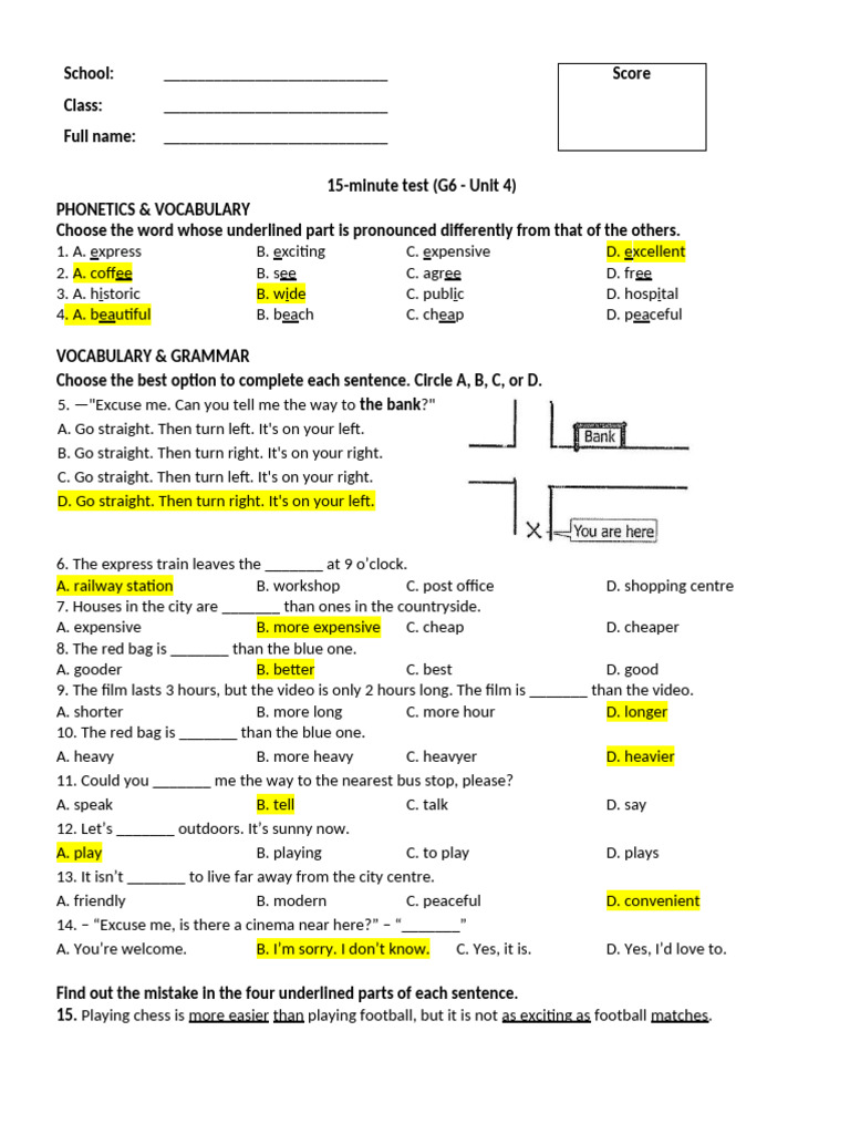 G6 Phonetics & Vocabulary Test | PDF | Chess Openings | Chess Theory