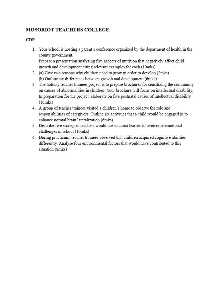 Nutrition and Child Development Insights | PDF