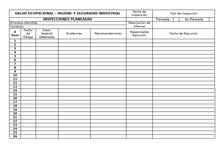 Planilla HyS | PDF