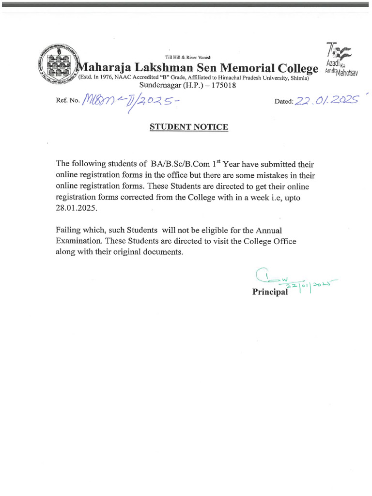 Student Notice | PDF