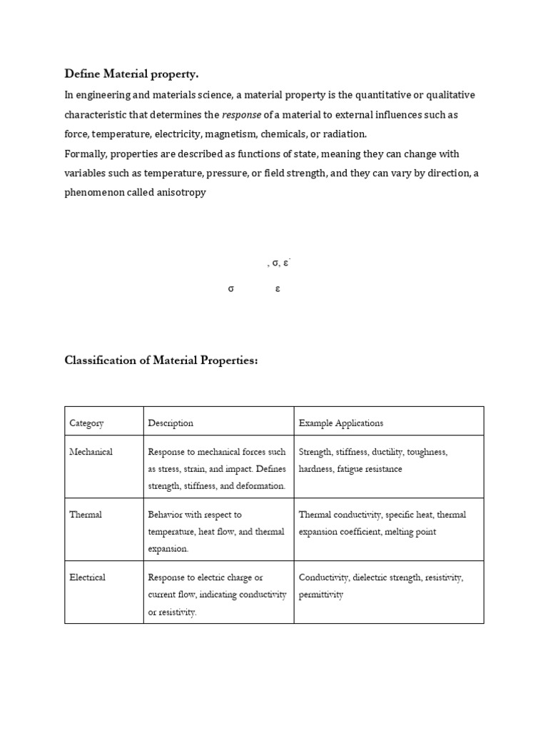 Understanding Material Properties | PDF | Strength Of Materials ...