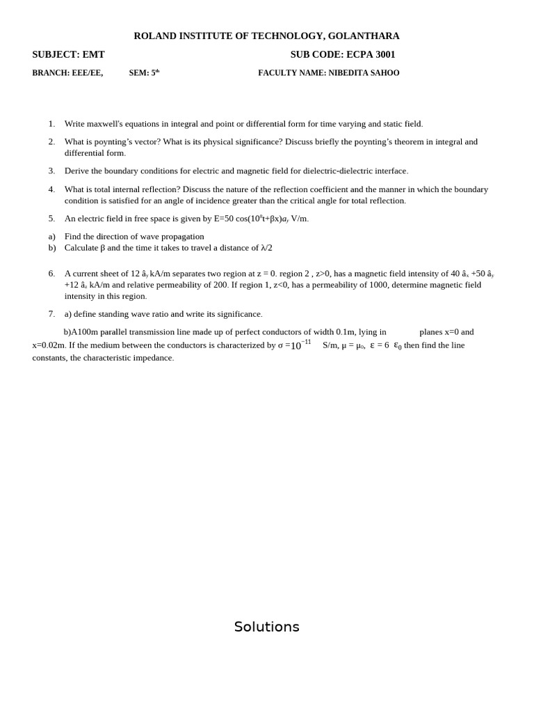 Assignment 2 Emt 1 | PDF