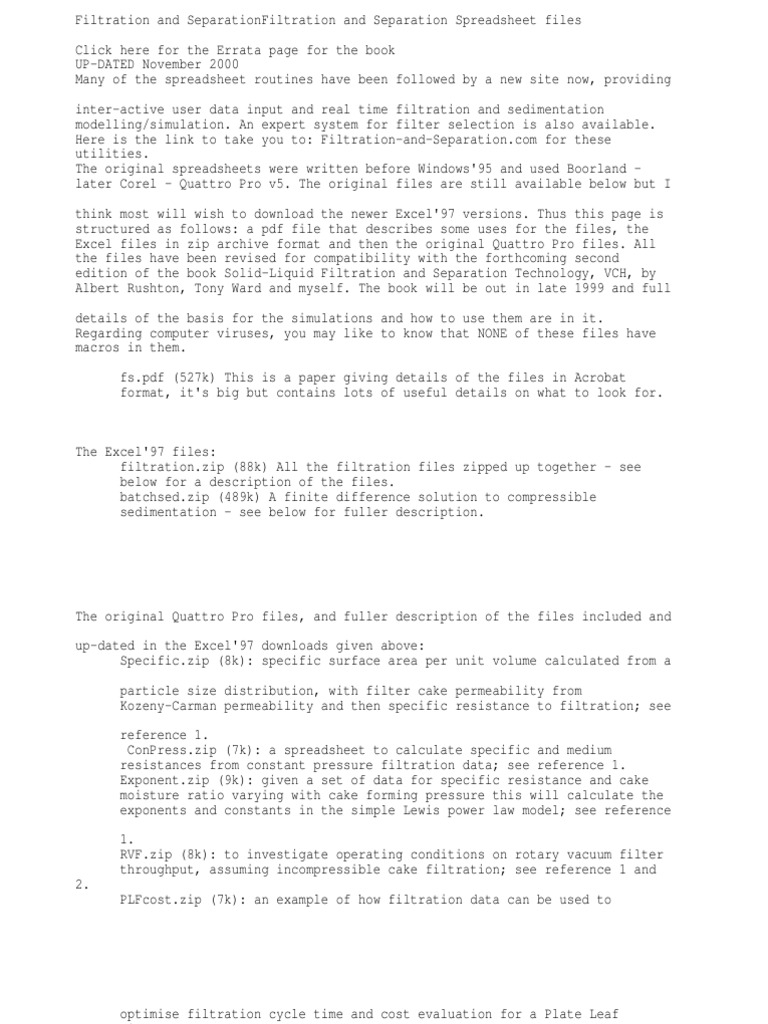 Filtration and Separation PDF Filtration Zip (File Format)