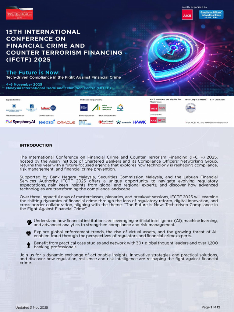 IFCTF 2025: Tech-Driven Compliance Insights | PDF | Regulatory ...