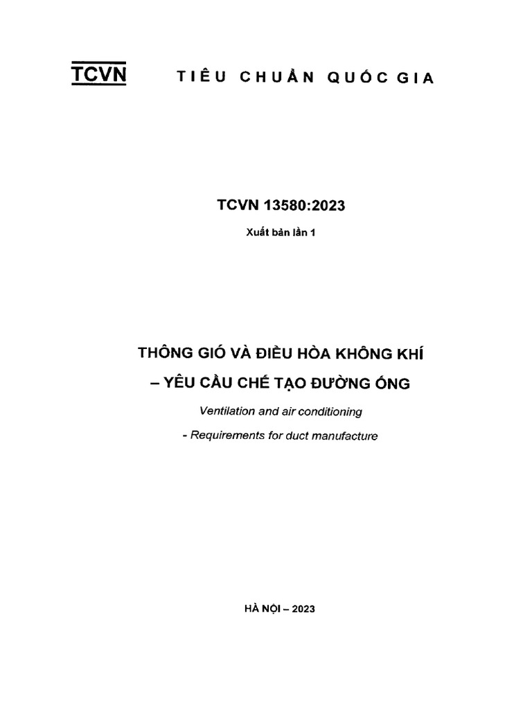 21. TCVN 13580-2023 TG Và ĐHKK - Yêu Cầu Chế Tạo Đường Ống | PDF