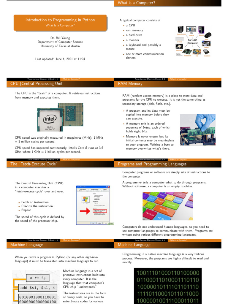Understanding Computers and Python Basics | PDF | Computer Data Storage ...