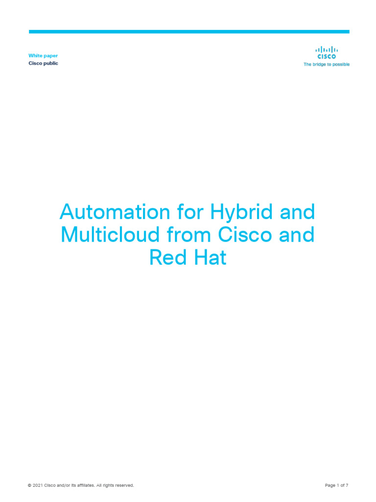 Automation Hybrid Multicloud Cisco Red Hat WP | PDF | Cloud Computing ...