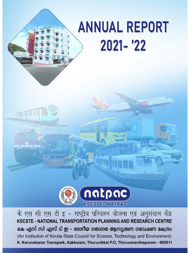 KSCSTE-NATPAC Annual Report 2021-22 | PDF | Risk | Road