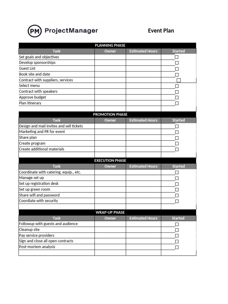 Comprehensive Event Planning Checklist | PDF