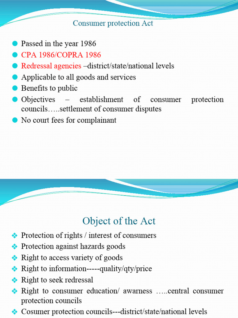 Overview of the Consumer Protection Act | PDF | Consumer Protection ...