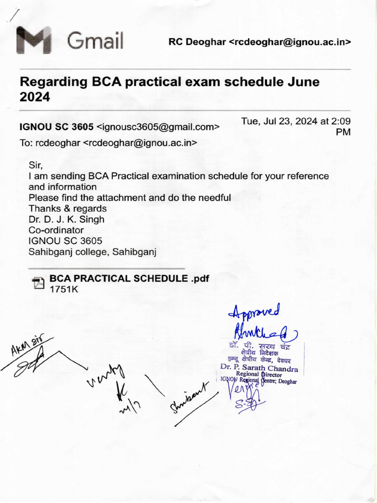 3605 Bca Practical Schedule 011 | PDF
