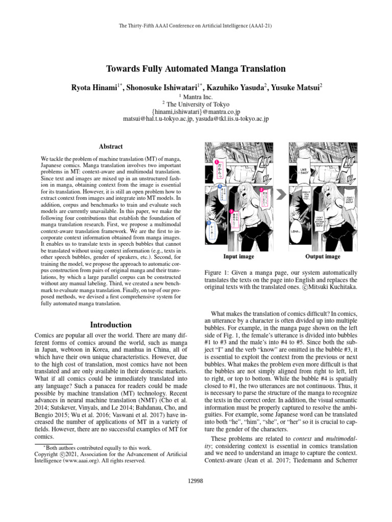 Automated Manga Translation Framework | PDF | Optical Character ...