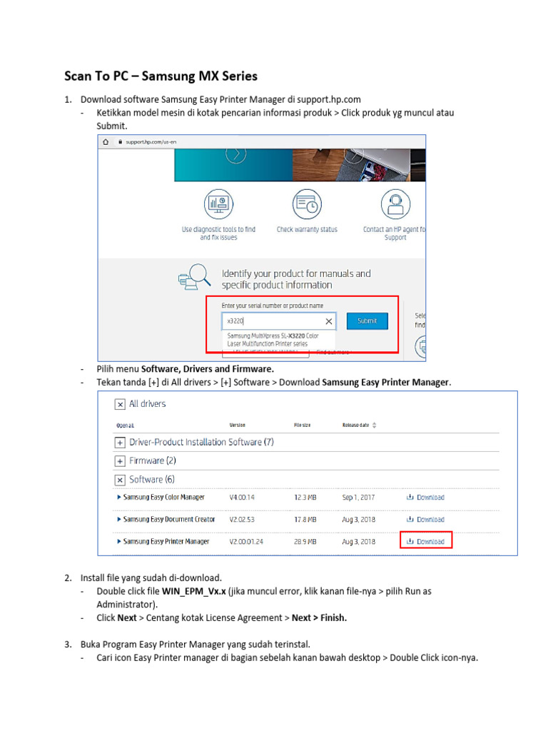 Panduan Scan ke PC Samsung MX Series | PDF