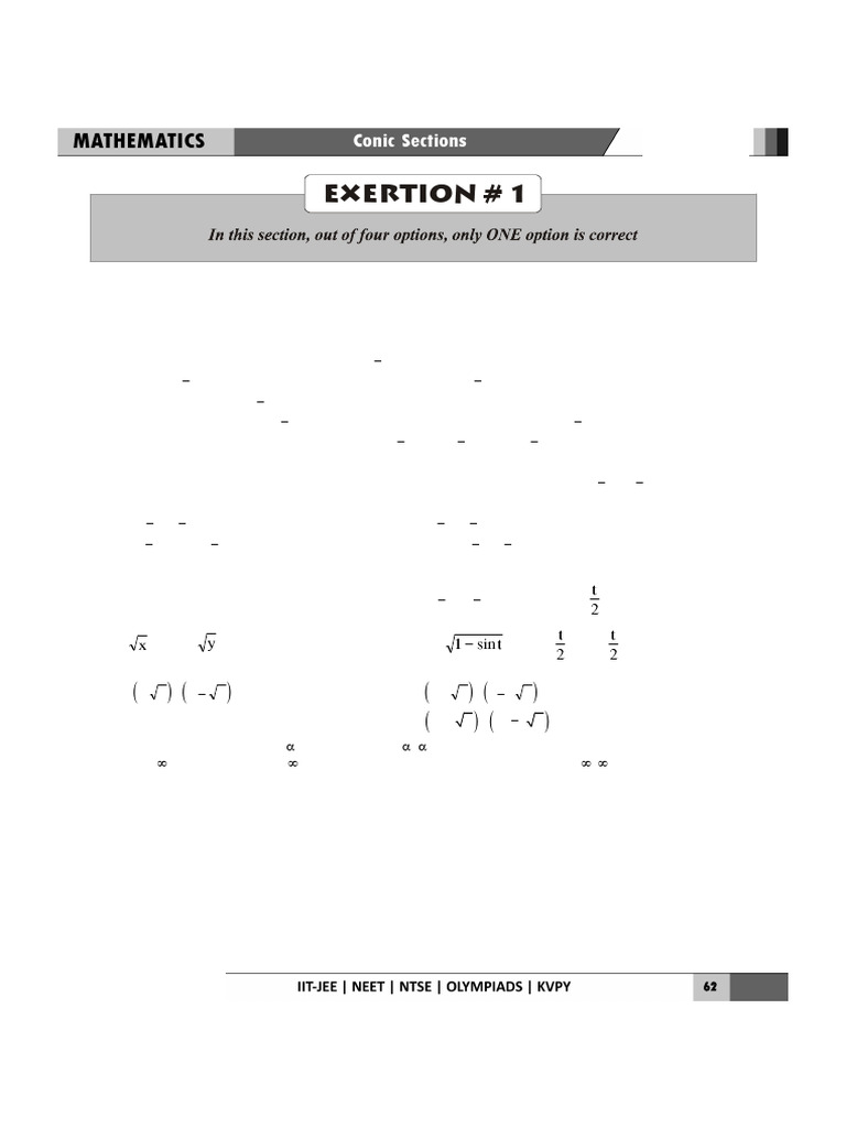 Conic Section Assignment | PDF | Ellipse | Perpendicular