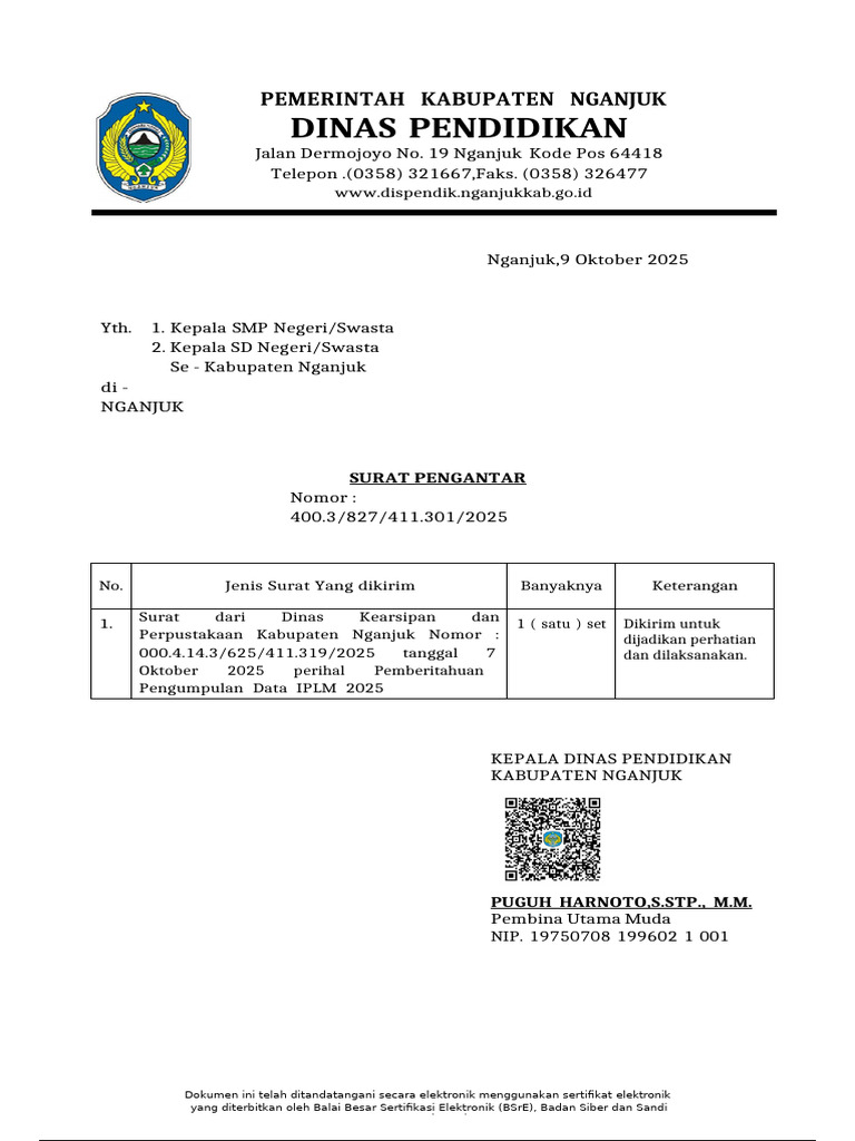 Pemberitahuan Pengumpulan Data IPLM 2025 | PDF