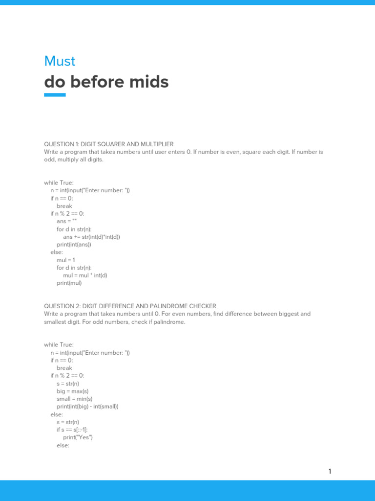 Number Processing Programs in Python | PDF | Elementary Mathematics ...