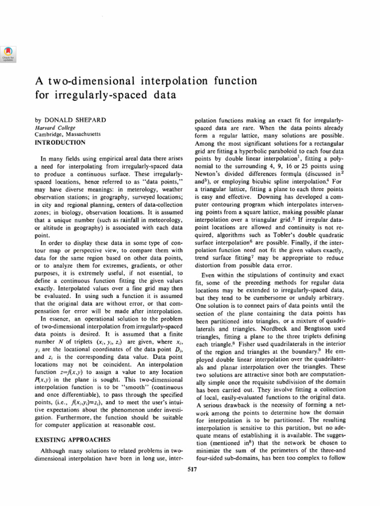 Two-Dimensional Interpolation Method | PDF | Interpolation | Function ...